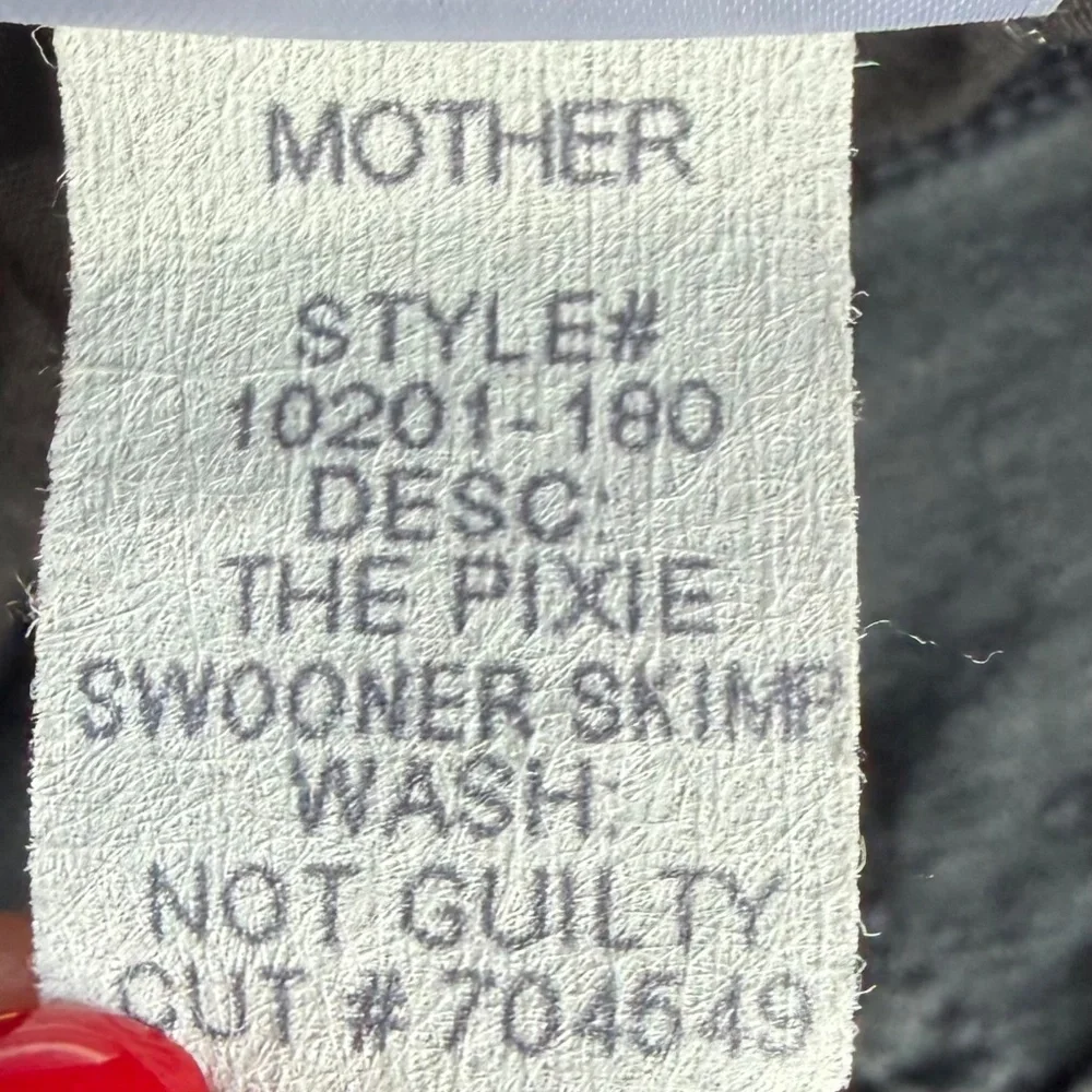 Mother The Pixie Swooner Skimp Black Not Guilty Denim‎ Jeans Sz 26